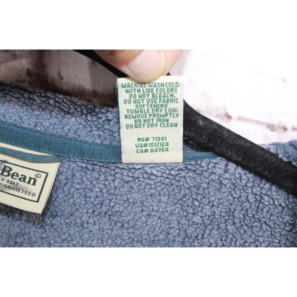 LL Bean Tumbled Sherpa Snap Front Polyester Blend Sweater Gray Green Large - Picture 6 of 12